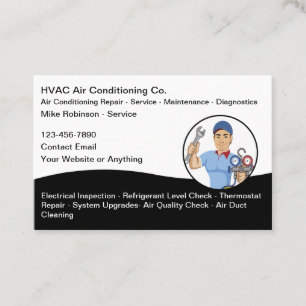 Cartes de visite pour services de climatisation CV