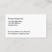Cartes de visite pour services de construction de (Dos)