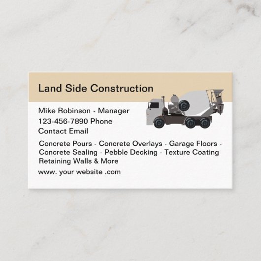 Cartes de visite pour services de construction en (Devant)