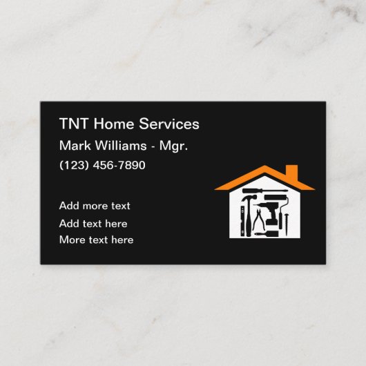 Cartes de visite pour services de construction mod (Devant)