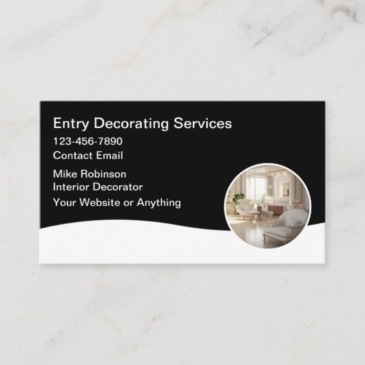 Cartes de visite pour services de décoration moder (Devant)