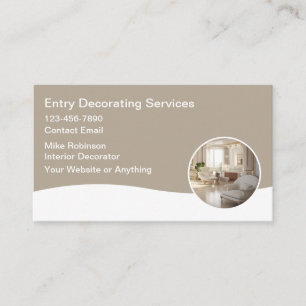 Cartes de visite pour services de décoration moder