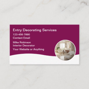 Cartes de visite pour services de décoration moder