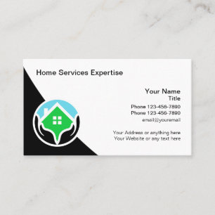 Cartes de visite pour services de maison modernes