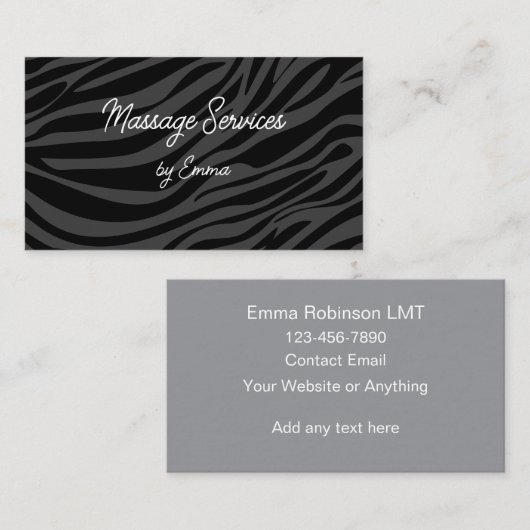 Cartes de visite pour services de massage tendance (Devant / Derrière)