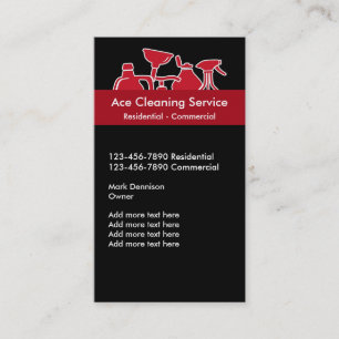 Cartes de visite pour services de nettoyage