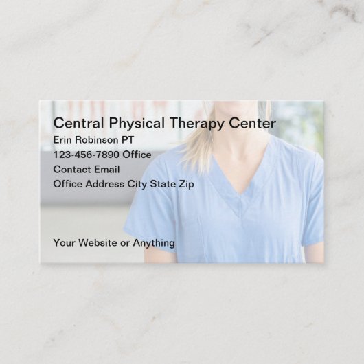 Cartes de visite pour services de physiothérapie m (Devant)