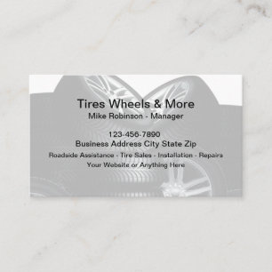 Cartes de visite pour services de pneus automobile