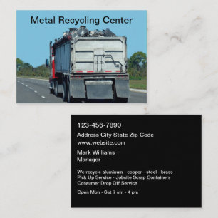 Cartes de visite pour services de recyclage de mét