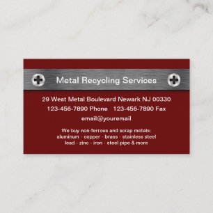 Cartes de visite pour services de recyclage de mét