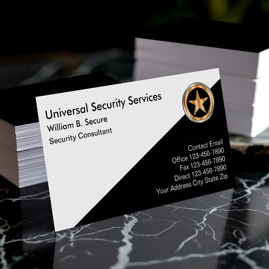 Cartes de visite pour services de sécurité de clas