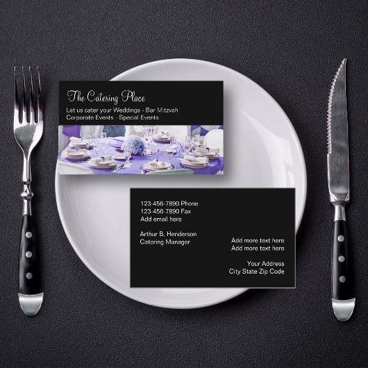 Cartes de visite pour services de traiteur