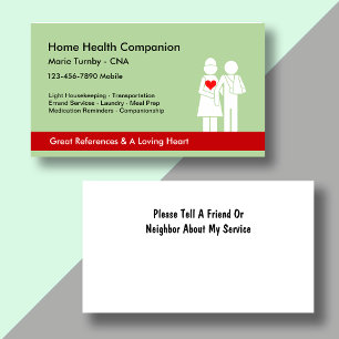 Cartes de visite pour soignant senior