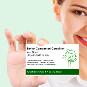 Cartes de visite pour soignant senior