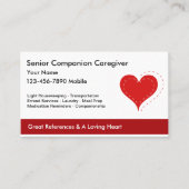 Cartes de visite pour soignants seniors (Devant)