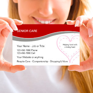 Cartes de visite pour soins à domicile pour person