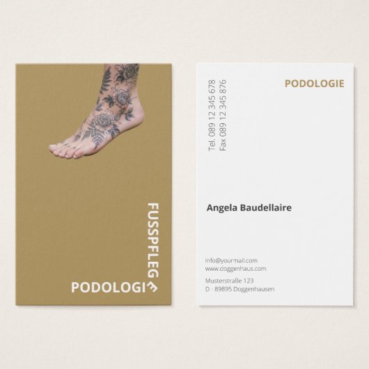Cartes de visite pour soins des pieds (Devant & derrière)