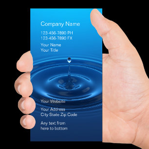 Cartes de visite pour système de filtration d'eau