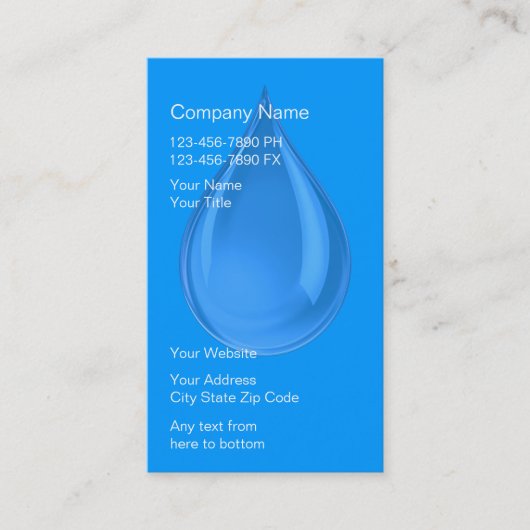 Cartes de visite pour système de filtration d'eau (Devant)