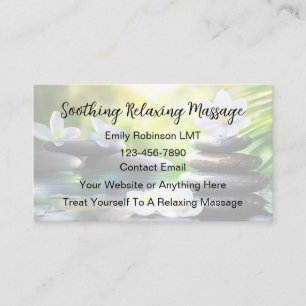 Cartes de visite pour thérapeute de massage élégan