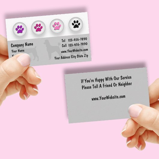 Cartes de visite pour toilettage de chiens