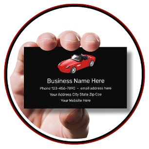 Cartes de visite pour voitures de sport automobile