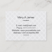 cartes de visite pourpre damassé (Dos)