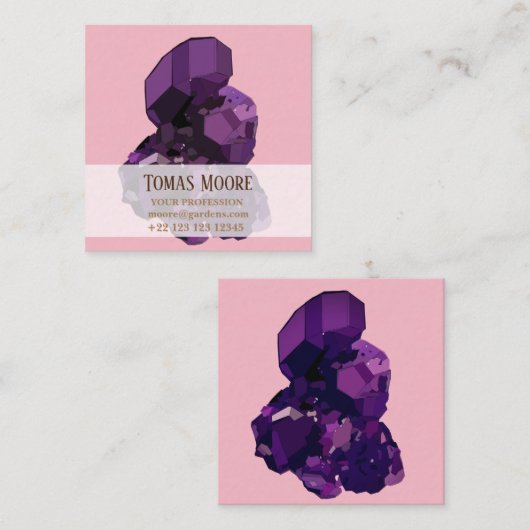 Cartes de visite pourpres d'améthyste (Devant / Derrière)