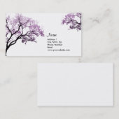 Cartes de visite pourpres d'arbres de ressort (Devant / Derrière)