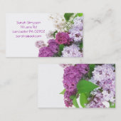 cartes de visite pourpres de fleur (Devant / Derrière)