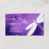 Cartes de visite pourpres de libellule d'aquarelle (Devant)