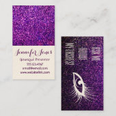 cartes de visite pourpres de parties scintillantes (Devant / Derrière)