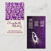 cartes de visite pourpres de parties scintillantes (Devant / Derrière)