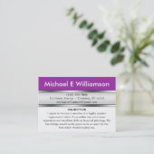 Cartes de visite pourpres de RÉSUMÉ d'en-tête (Debout devant)