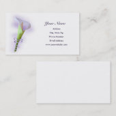 Cartes de visite pourpres de zantedeschia (Devant / Derrière)