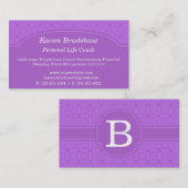 Cartes de visite pourpres d'entraîneur de carrière (Devant / Derrière)