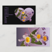 Cartes de visite pourpres d'orchidées (Devant / Derrière)