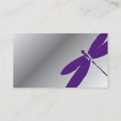 Cartes de visite pourpres et argentés de libellule (Dos)