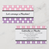 Cartes de visite pourpres roses de pois de (Devant / Derrière)
