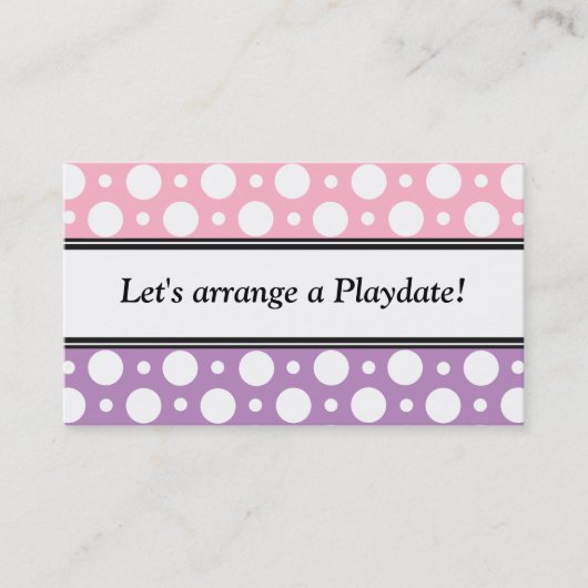 Cartes de visite pourpres roses de pois de (Devant)