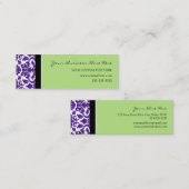 Cartes de visite pourpres verts élégants de (Devant / Derrière)