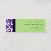 Cartes de visite pourpres verts élégants de (Dos)