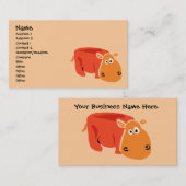Cartes de visite primitifs drôles d'hippopotame (Devant / Derrière)