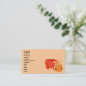 Cartes de visite primitifs drôles d'hippopotame (Debout devant)