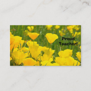Cartes de visite Professeur fière ! Coquelicots