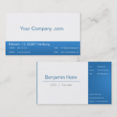 Cartes de visite professionnelle Blue White (Devant / Derrière)