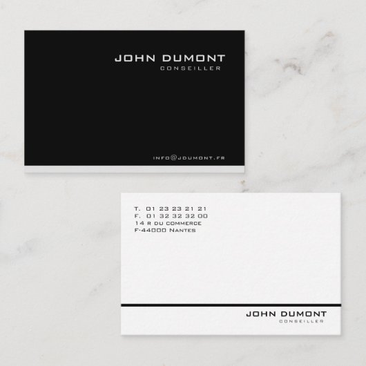 Cartes de visite - Professionnelles (Devant / Derrière)