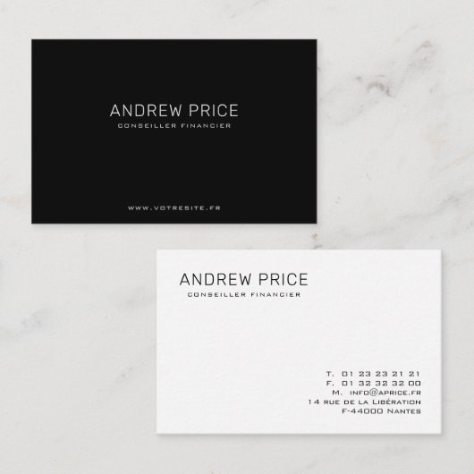 Cartes de visite - Professionnelles (Devant / Derrière)