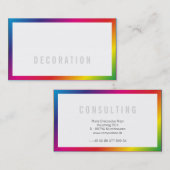 Cartes de visite professionnelles Arc-en-ciel (Devant / Derrière)
