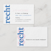 Cartes de visite professionnelles bleu blanc (Devant / Derrière)